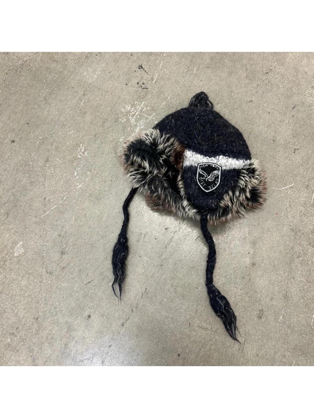 vintage american eagle trapper fur hat